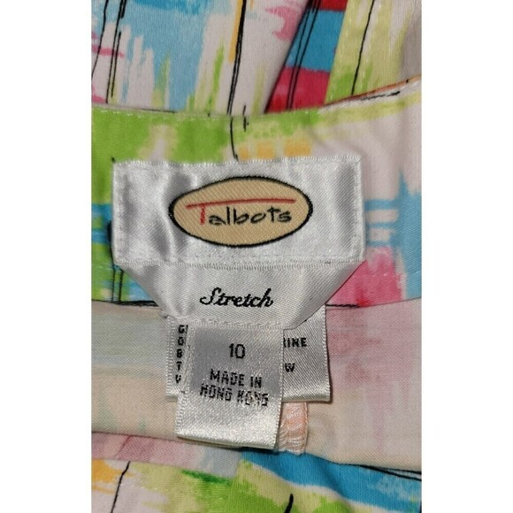 Talbot's Watercolor Stretch Colorful Pencil Skirt Size 10 - Picture 8 of 9